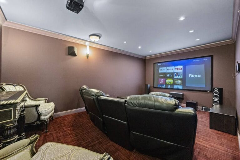 Home theatre room in a Luvilla managed residence
